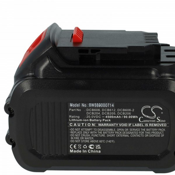 Szerszámgép akku Dewalt DCB115, DCB102, DCB105, DCB107, DCB112 - 4500 mAh, 20 V, Li-Ion - Utángyártott akku