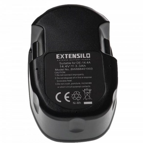 Szerszámgép akku Dewalt DE9092, DE9091, DE9094, DC9091, DE9038 - 3300 mAh, 14.4 V, NiMH - Utángyártott akku