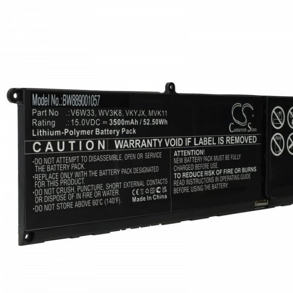 Dell 927N5, G91J0, FH3K2, MVK11, MGCM5 - 3500 mAh 15 V Li-polymer, fekete - Utángyártott notebook akku