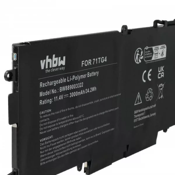   Dell X49C1, CFX97, 71TG4 - 3000 mAh 11.4 V Li-polymer - Utángyártott notebook akku