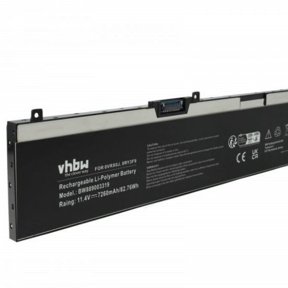 Dell 0VRX0J, 451-BCGI, 0WMRC77I, 5TF10, 0RY3F9 - 7260 mAh 11.4 V Li-polymer - Utángyártott notebook akku
