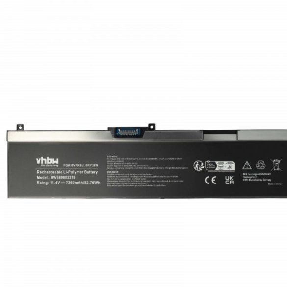 Dell 0VRX0J, 451-BCGI, 0WMRC77I, 5TF10, 0RY3F9 - 7260 mAh 11.4 V Li-polymer - Utángyártott notebook akku