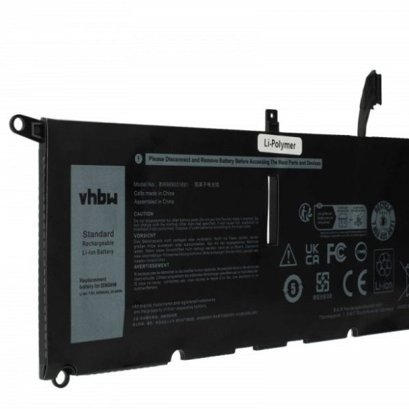 Dell H754V, DXGH8, 0V48RM, 0H754V, HK6N5, DGV24 - 4400 mAh 7.6 V Li-polymer - Utángyártott notebook akku