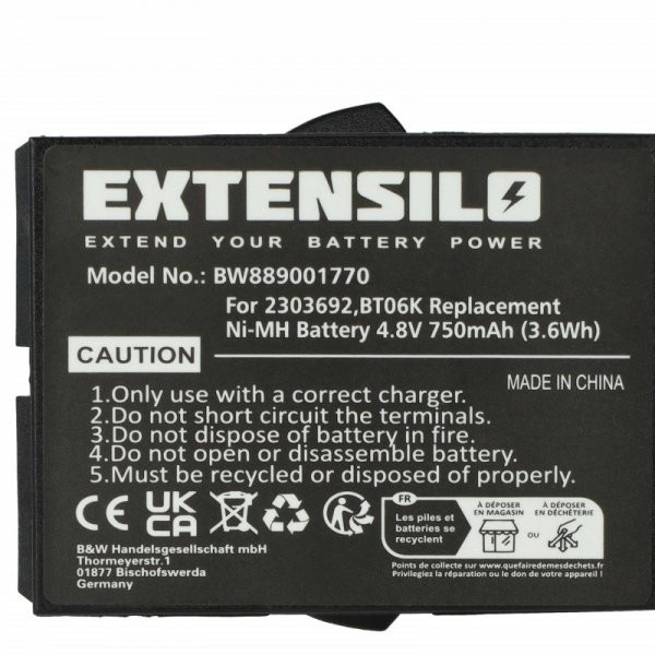 Danfoss BT06K, 2303692 - 750 mAh 4.8 V NiMH Utángyártott távirányító akku