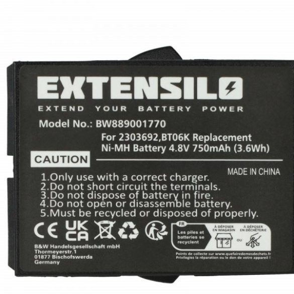 Danfoss BT06K, 2303692 - 750 mAh 4.8 V NiMH Utángyártott távirányító akku