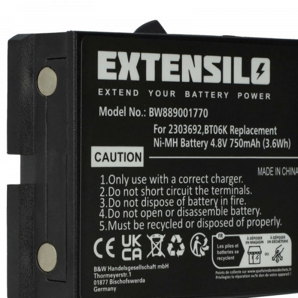 Danfoss BT06K, 2303692 - 750 mAh 4.8 V NiMH Utángyártott távirányító akku