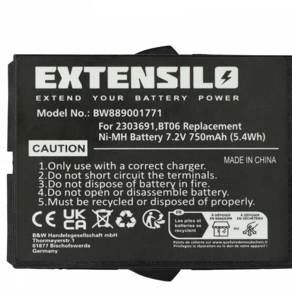   Danfoss 2303691, BT06 - 750 mAh 7.2 V NiMH Utángyártott távirányító akku