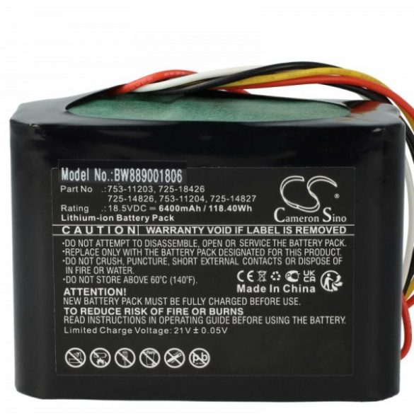 Fűnyíró Cub Cadet 725-14826, 725-14827, 725-18426 - 6400 mAh 18.5 V Li-Ion - Utángyártott akku