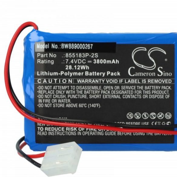 Egészségügyi eszköz - CONTEC 855183P-2S - 3800 mAh 7.4 V Li-polymer - Utángyártott akku