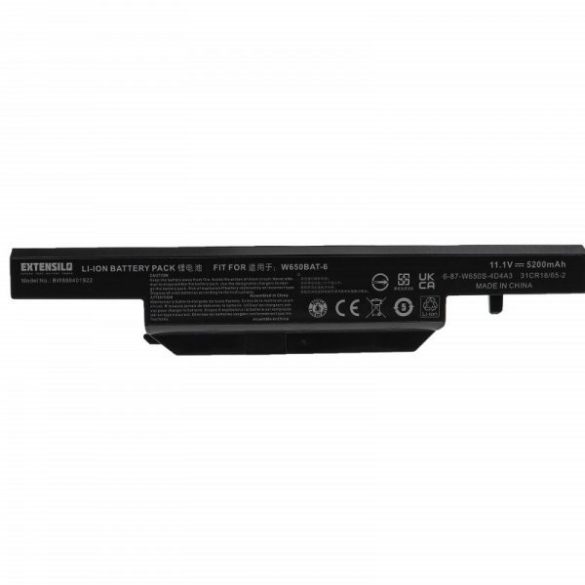 Clevo 6-87-W650S-4D4A1, 6-87-W650S-4D4A - 5200 mAh 11.1 V Li-Ion - Utángyártott notebook akku