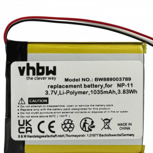 Casio LIS1639CSPC, NP-11A, NP-11 - 1035mAh, 3.7V, Li-polymer - Utángyártott Kamera akku