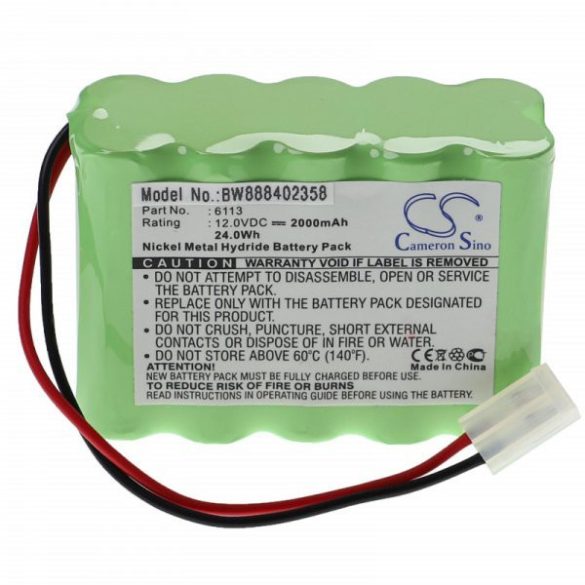 Egészségügyi eszköz - Cardioline 88888089, 120176, 110176, 6113 - 2000 mAh 12 V NiMH - Utángyártott akku