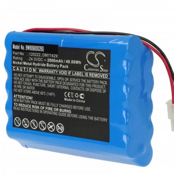 Egészségügyi eszköz - Cardioline AMED5062, 0593, 120222, 1220211-01 - 2000 mAh 24 V NiMH - Utángyártott akku