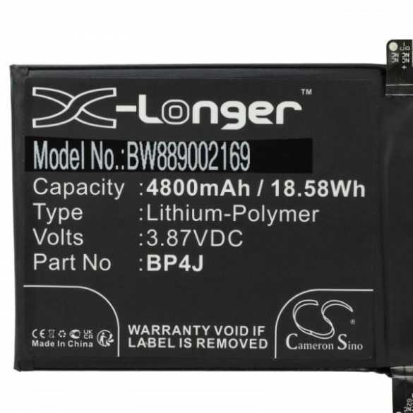 BP4J - 4800 mAh 3.87 V Li-polymer - Utángyártott telefon akku