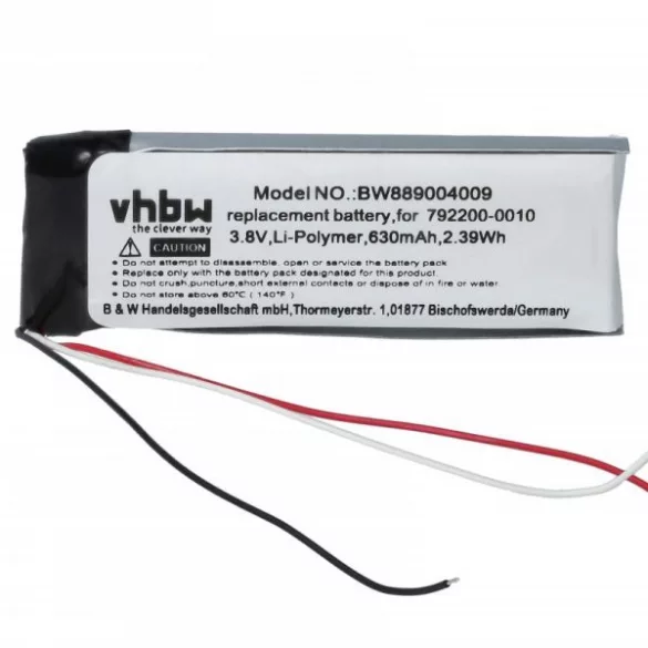 Fejhallgató -  Bose 792200-0010 - 630 mAh 3.8 V Li-Ion - Utángyártott akku - VHBW