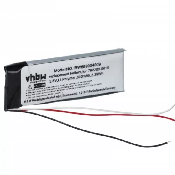 Fejhallgató -  Bose 792200-0010 - 630 mAh 3.8 V Li-Ion - Utángyártott akku - VHBW