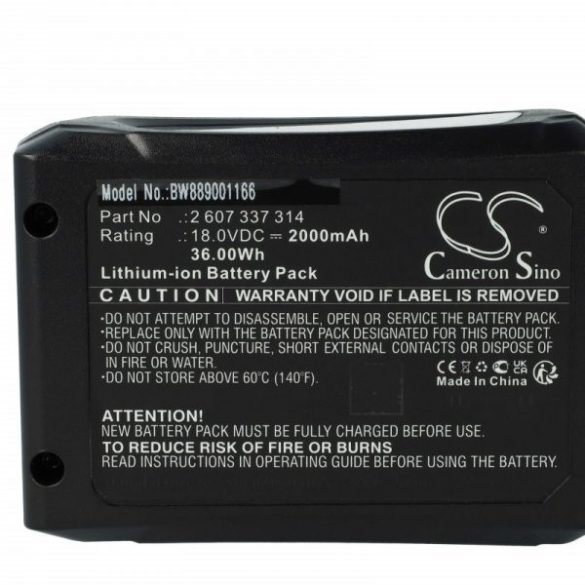 Szerszámgép akku Bosch 17002207, 17006127, 17004934, 1600A005B0 - 2000 mAh, 18 V, Li-Ion - Utángyártott akku