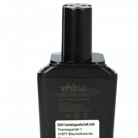 Szerszámgép akku Bosch 2 607 355 014, 2 607 335 180, 2 607 335 021 - 1500 mAh, 12 V, NiMH - Utángyártott akku