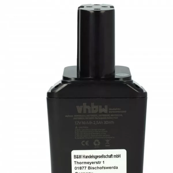 Szerszámgép akku Bosch 2 607 355 014, 2 607 335 180, 2 607 335 021 - 2500 mAh, 12 V, NiMH - Utángyártott akku