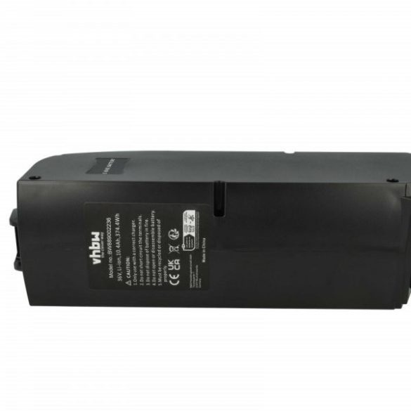 elektromos kerékpár akku Bosch 0 275 007 501, 0 275 007 500, 0 275 007 503 - 10.4 Ah 36 V Li-Ion, fekete - Utángyártott
