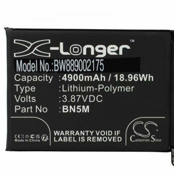   Redmi Note 12 BN5M - 4900 mAh 3.87 V Li-polymer - Utángyártott telefon akku