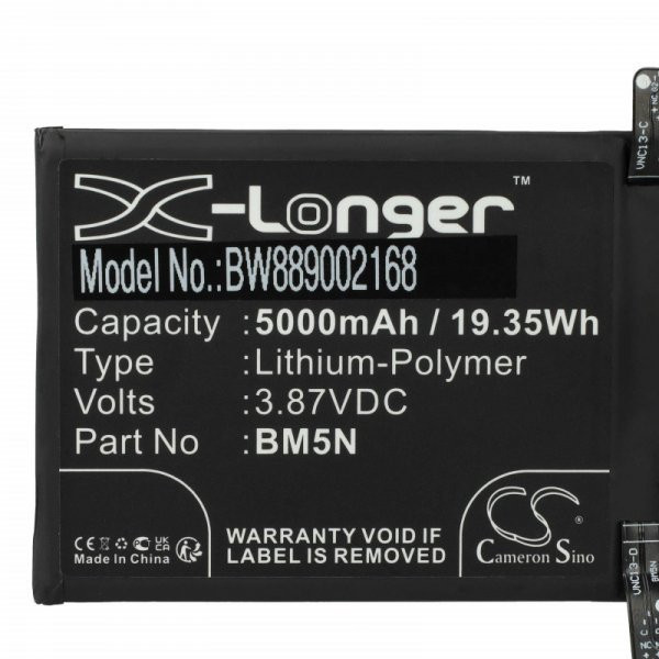 Poco BM5N - 5000 mAh 3.87 V Li-polymer - Utángyártott telefon akku