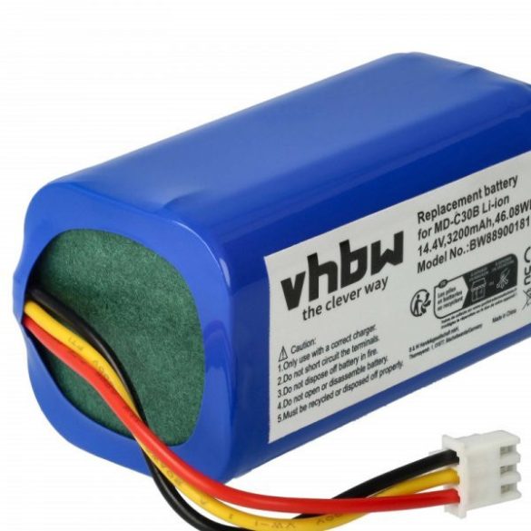 BLAUPUNKT D071-INR-CH-4S1P, 6.60.40.02-0 for Blaupunkt 3200mAh, 14.4V, Li-Ion - Utángyártott porszívó akku