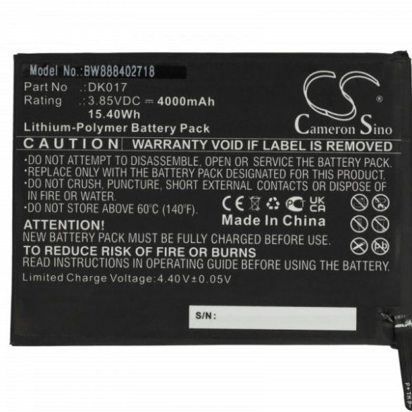 blackview DK017 - 4000 mAh 3.85 V Li-polymer - Utángyártott telefon akku