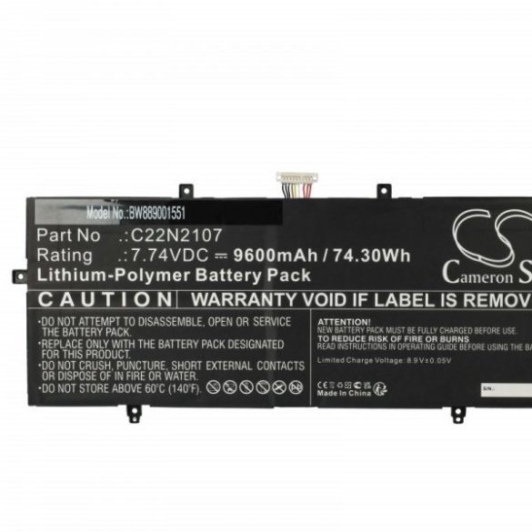 Asus C22N2107 - 9600 mAh 7.74 V Li-polymer - Utángyártott notebook akku