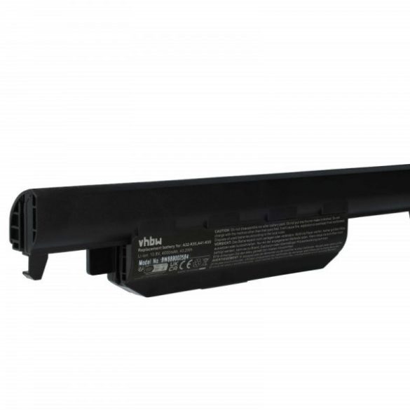 Asus A33-K55, A32-K55, A41-K55 - 4000 mAh 10.8 V Li-Ion, fekete - Utángyártott notebook akku