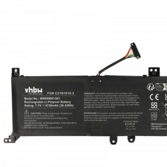 Asus 0B200-03280500, C21N1818-2 - 4730 mAh 7.7 V Li-polymer - Utángyártott notebook akku
