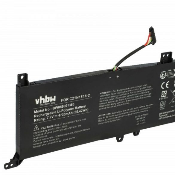 Asus 0B200-03280500, C21N1818-2 - 4730 mAh 7.7 V Li-polymer - Utángyártott notebook akku