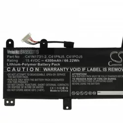   Asus 0B200-02940000, 0B200-02990000 - 4300 mAh 15.4 V Li-polymer, fekete - Utángyártott notebook akku - VHBW