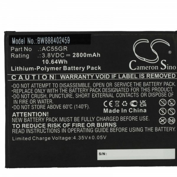   Archos AC55GR - 2800 mAh 3.8 V Li-polymer - Utángyártott telefon akku