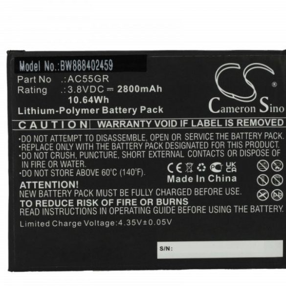 Archos AC55GR - 2800 mAh 3.8 V Li-polymer - Utángyártott telefon akku