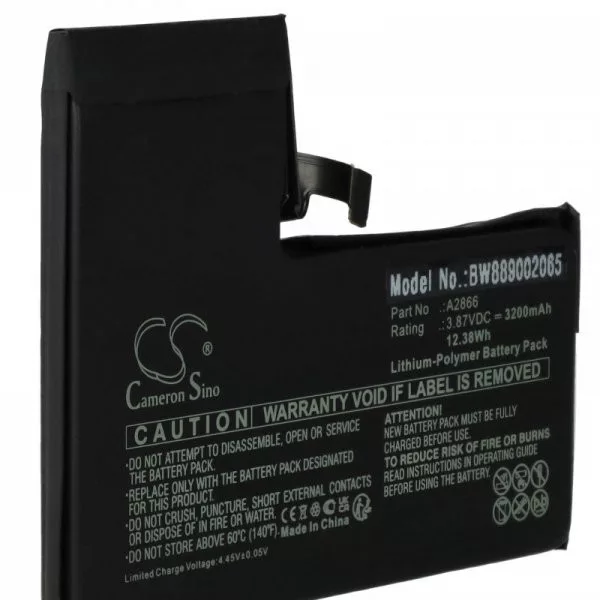 Apple A2866 - 3200 mAh 3.87 V Li-polymer - Utángyártott telefon akku