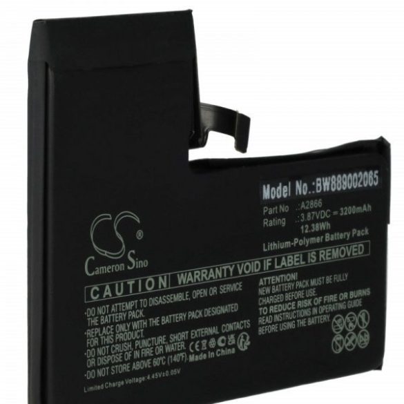 Apple A2866 - 3200 mAh 3.87 V Li-polymer - Utángyártott telefon akku