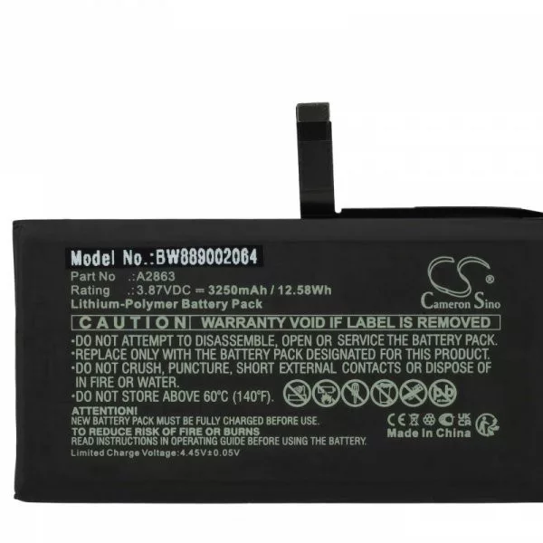 Apple A2863 - 3250 mAh 3.87 V Li-polymer - Utángyártott telefon akku