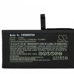   Apple A2863 - 3250 mAh 3.87 V Li-polymer - Utángyártott telefon akku