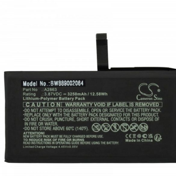 Apple A2863 - 3250 mAh 3.87 V Li-polymer - Utángyártott telefon akku