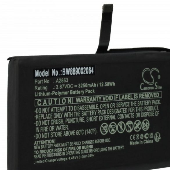 Apple A2863 - 3250 mAh 3.87 V Li-polymer - Utángyártott telefon akku
