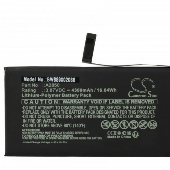 Apple A2850 - 4300 mAh 3.87 V Li-polymer - Utángyártott telefon akku