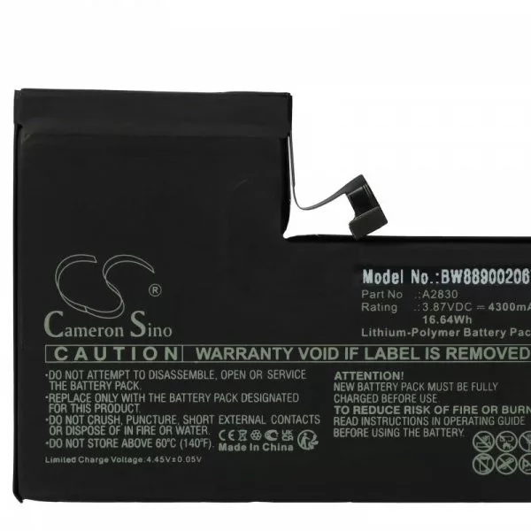 Apple A2830 - 4300 mAh 3.87 V Li-polymer - Utángyártott telefon akku