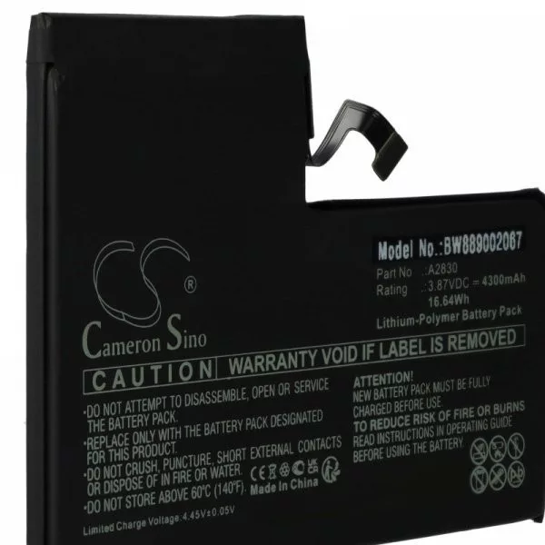 Apple A2830 - 4300 mAh 3.87 V Li-polymer - Utángyártott telefon akku