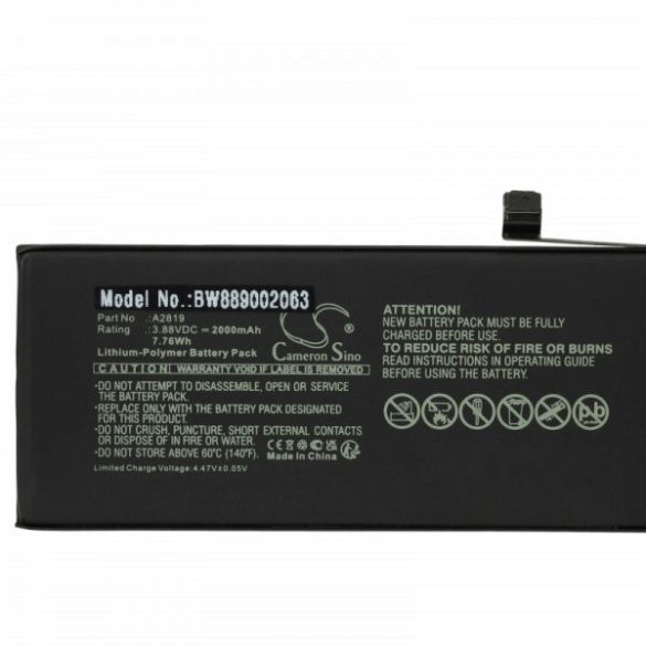 Apple A2819 - 2000 mAh 3.88 V Li-polymer - Utángyártott telefon akku