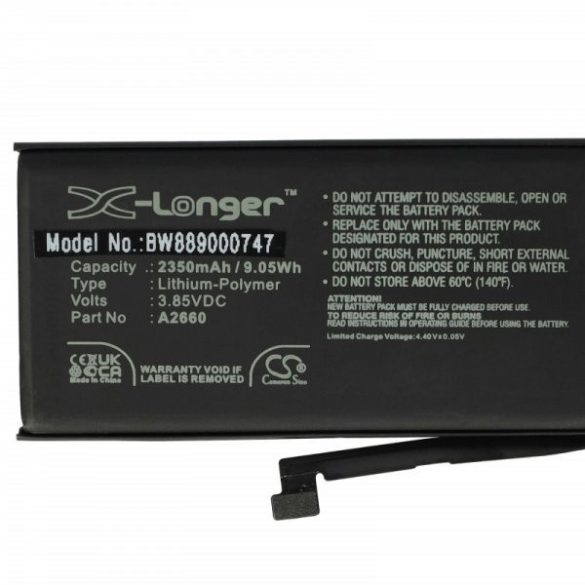 Apple A2660 - 2350 mAh 3.85 V Li-polymer - Utángyártott telefon akku