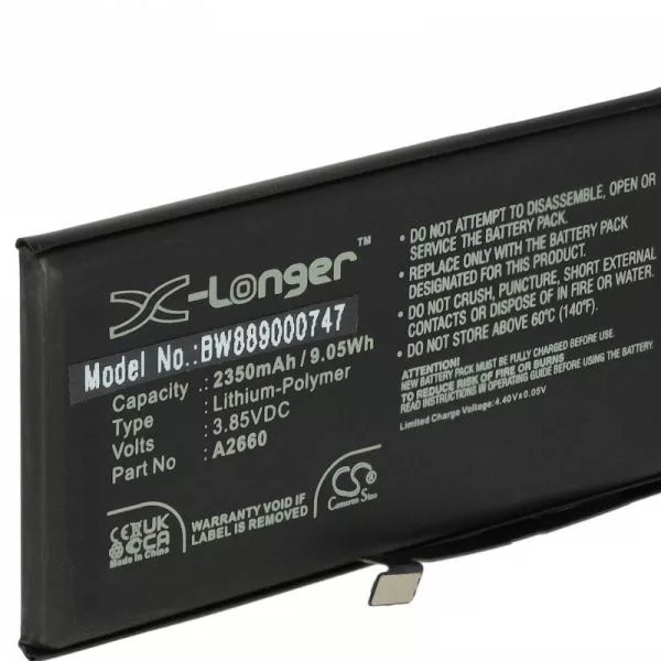 Apple A2660 - 2350 mAh 3.85 V Li-polymer - Utángyártott telefon akku