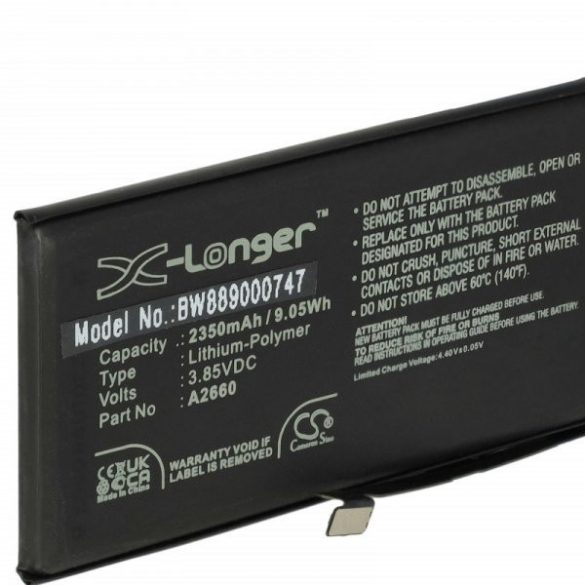 Apple A2660 - 2350 mAh 3.85 V Li-polymer - Utángyártott telefon akku