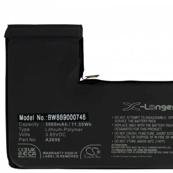 Apple A2656 - 3000 mAh 3.85 V Li-polymer - Utángyártott telefon akku