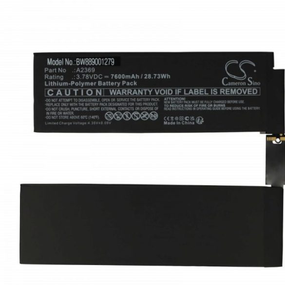 Apple A2369 - 7600 mAh 3.78 V Li-polymer - Utángyártott tablet akku